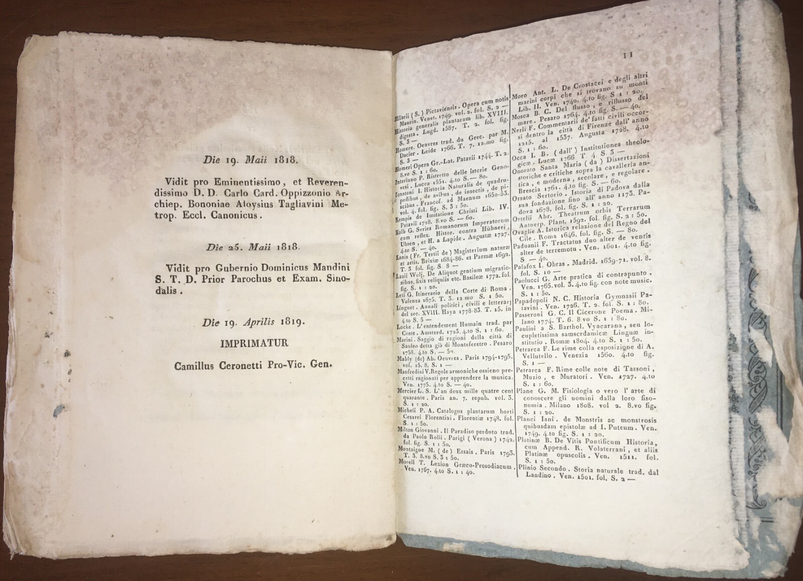 Sacchetti Antica Edizione La Battaglia Delle Vecchie Con Le Giovani 1819