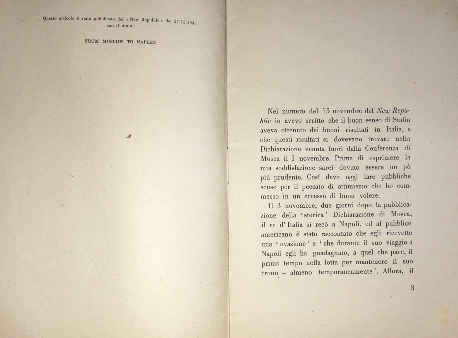 Gaetano Salvemini: Da Mosca A Napoli   Avellino, Bari, Grumo, Mosca, Basso, Mussolini, Antifascismo