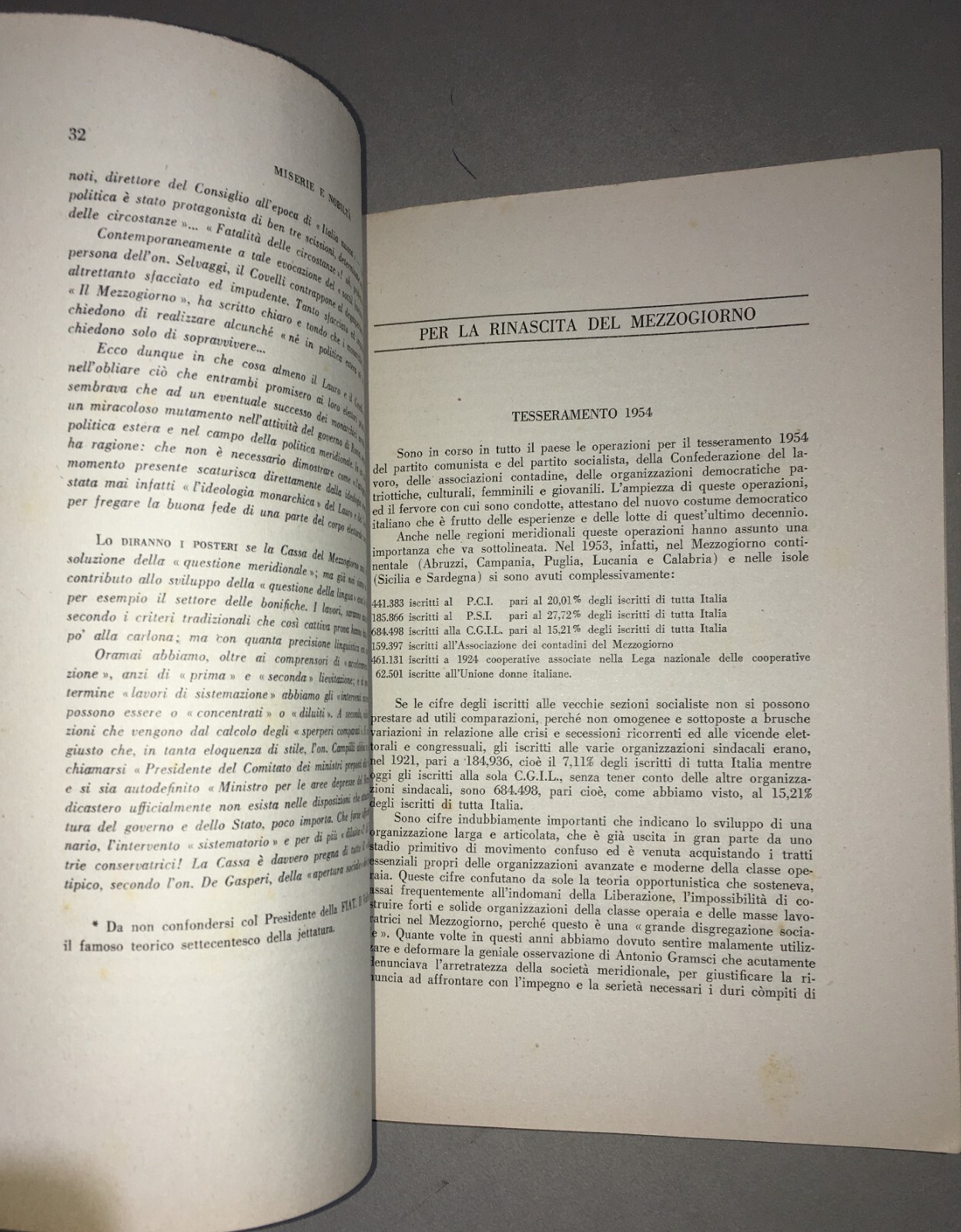 Politica, Economia, Meridionalismo: Calabria E Sicilia (De Martino, Chiaromonte, 1954)