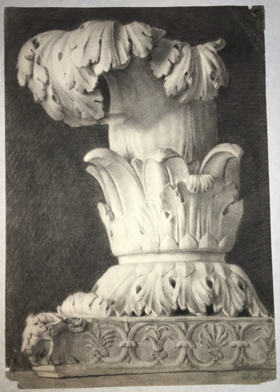 Arte, Architettura E Scultura: Fregio Scultoreo, Disegno Architettonico Di L. Piccioli