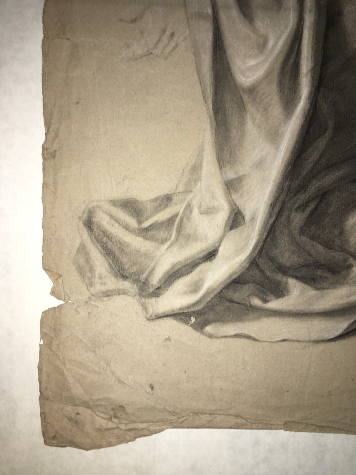 Studio Artistico Raffigurante Frate Inginocchiato, Disegno d'Epoca