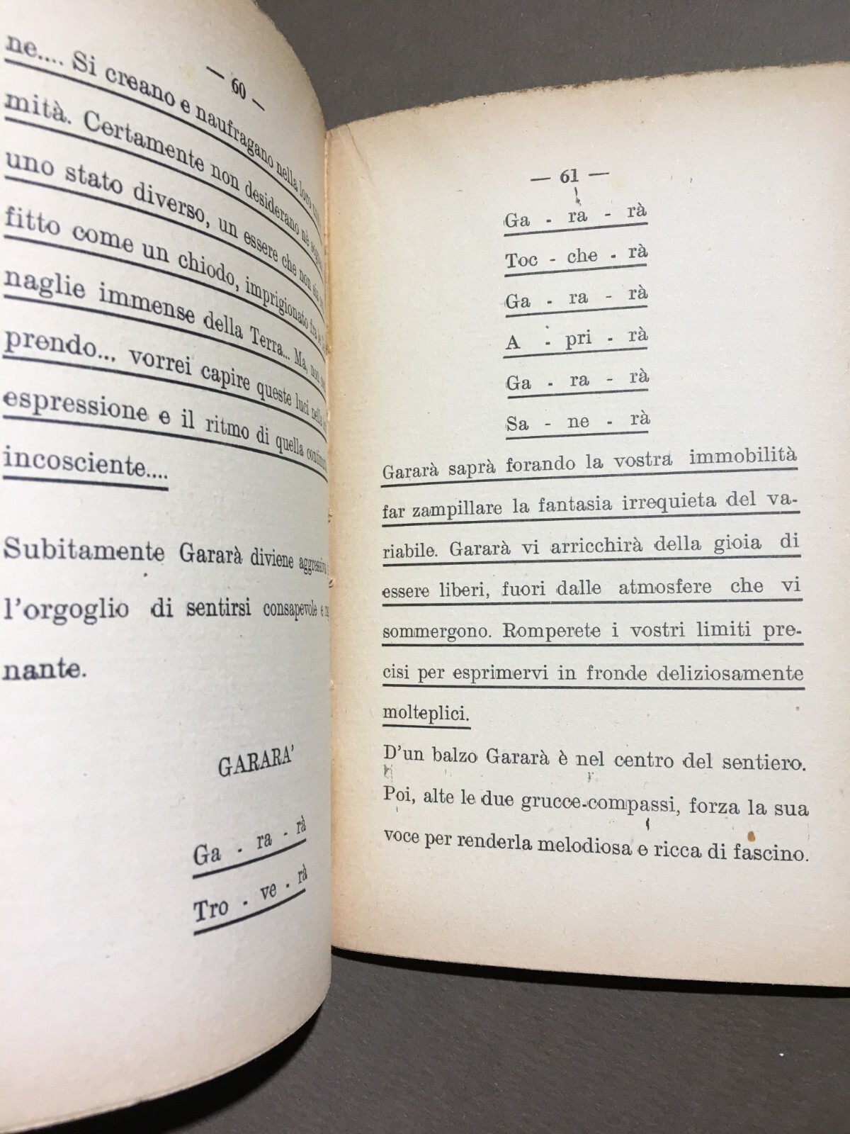 Benedetta (Benedetta Cappa Marinetti), Viaggio Di Gararà: Romanzo Cosmico Per Teatro, 1931