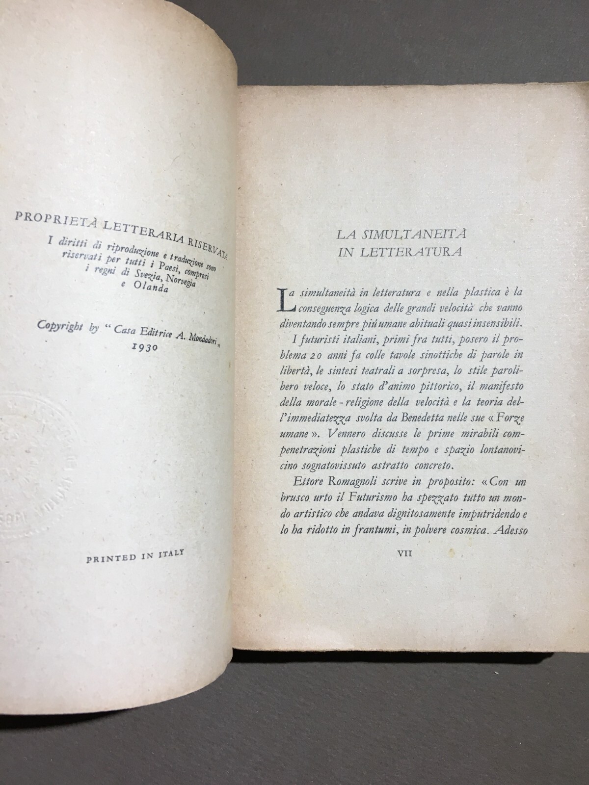 Futurismo. Marinetti, Novelle Con Le Labbra Tinte. 1930