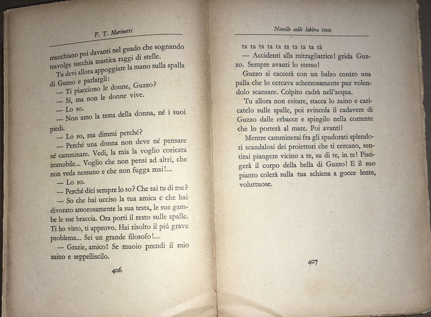 Futurismo. Marinetti, Novelle Con Le Labbra Tinte. 1930