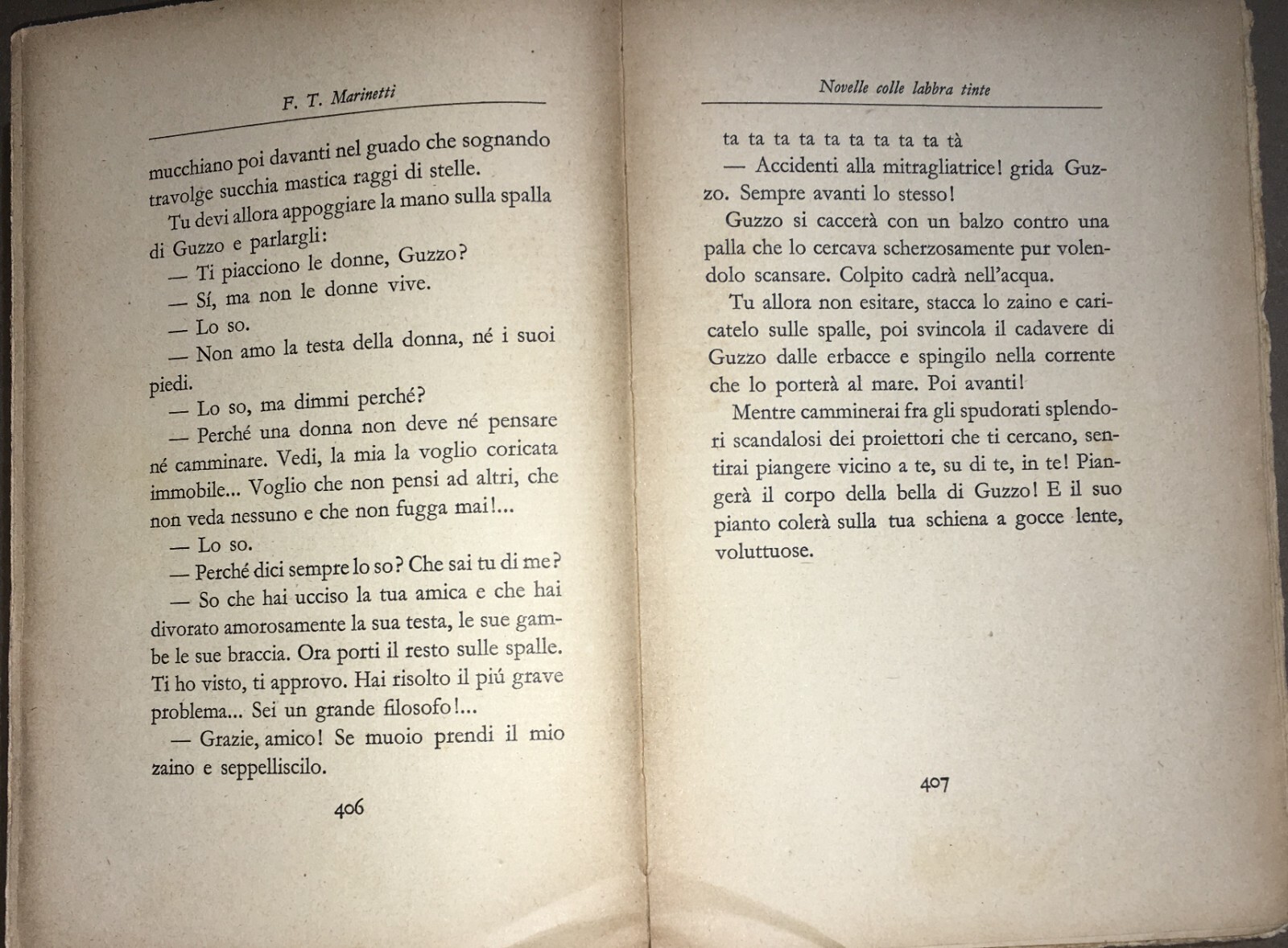 Futurismo. Marinetti, Novelle Con Le Labbra Tinte. 1930