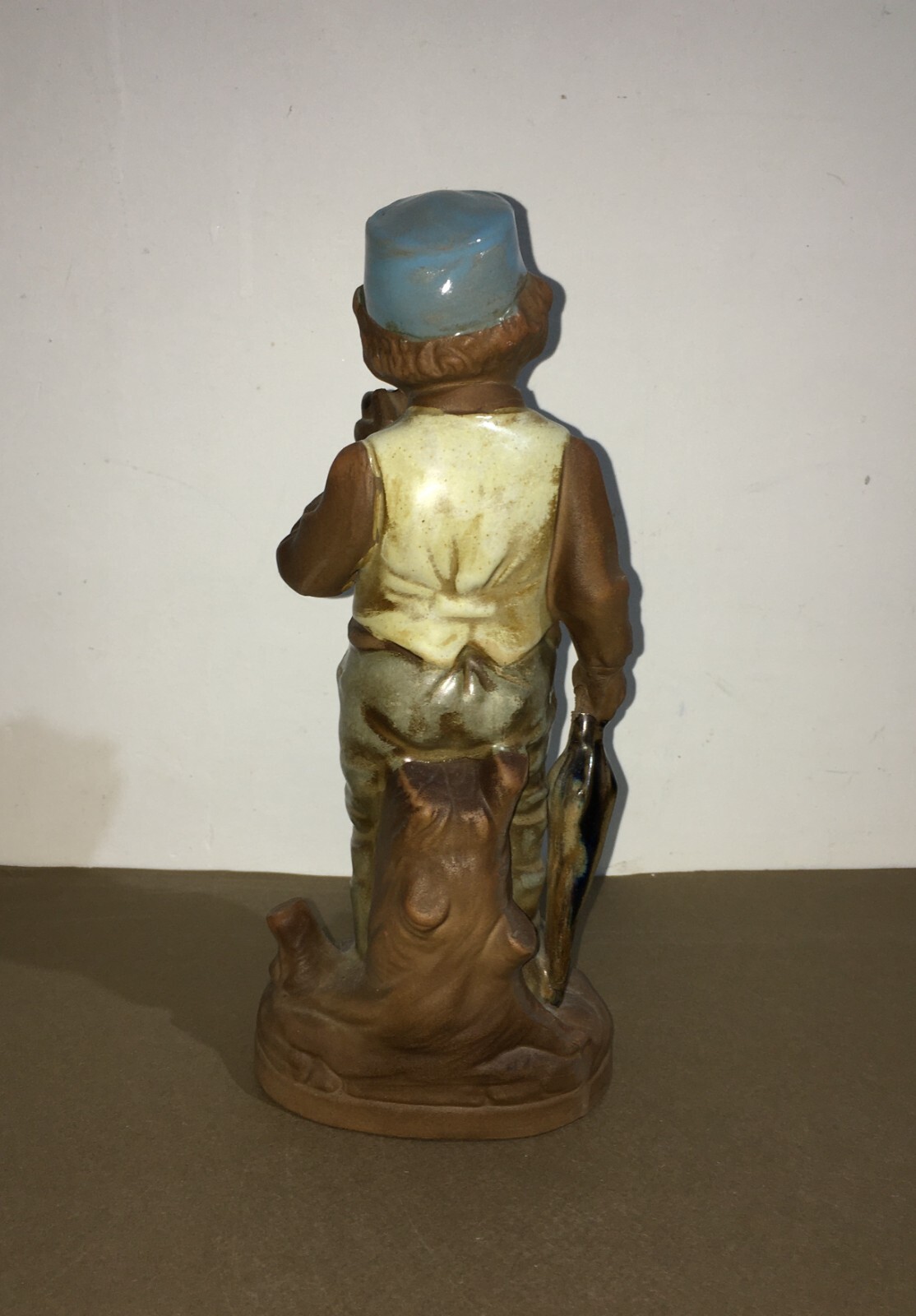Napoli, Capodimonte, Scultura In Ceramica Policroma, Anziano Con Pipa