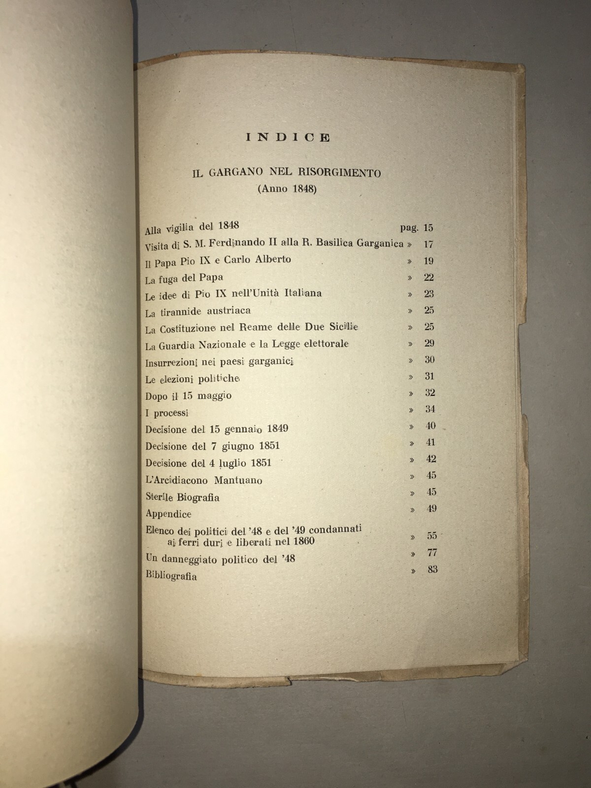 Risorgimento Storia Locale Puglia Gargano Tancredi Rara Edizione Originale 1948