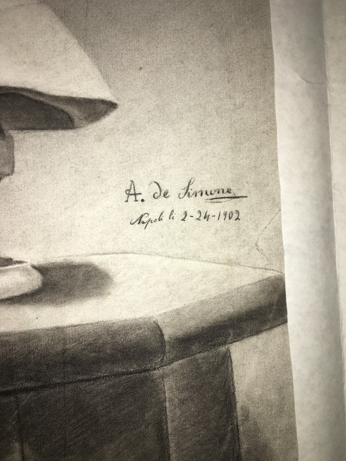 Arte Scultura: Busto Di Dante Alighieri. Antico Disegno, Napoli, Artista De Simone