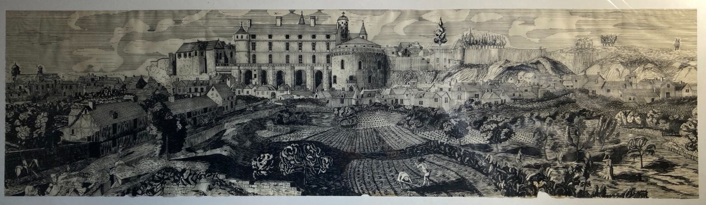 Arte, Architettura, Animata Veduta Panoramica: Palazzi, Contadini, Artista Giorgio Zattel