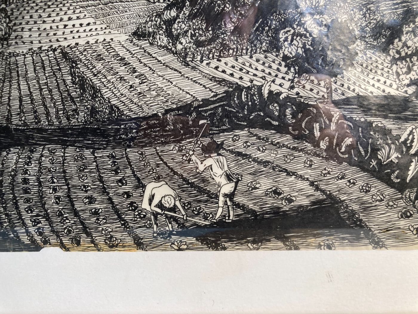 Arte, Architettura, Animata Veduta Panoramica: Palazzi, Contadini, Artista Giorgio Zattel