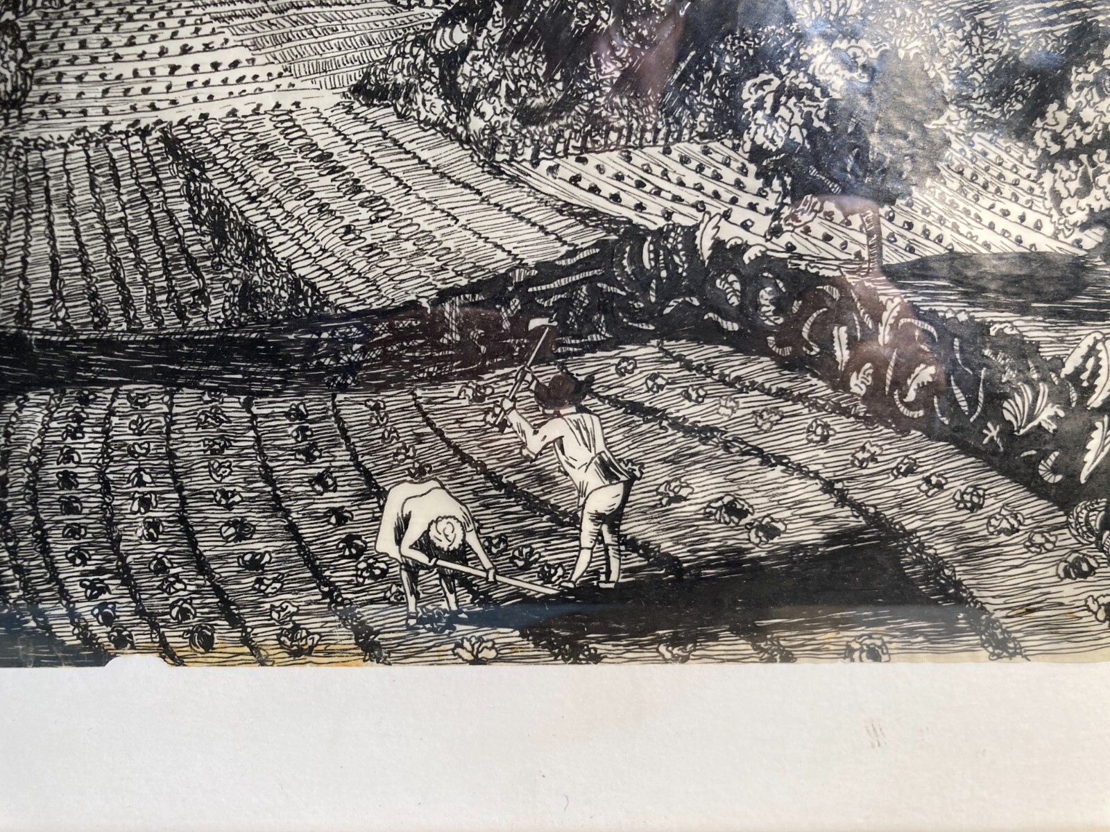 Arte, Architettura, Animata Veduta Panoramica: Palazzi, Contadini, Artista Giorgio Zattel