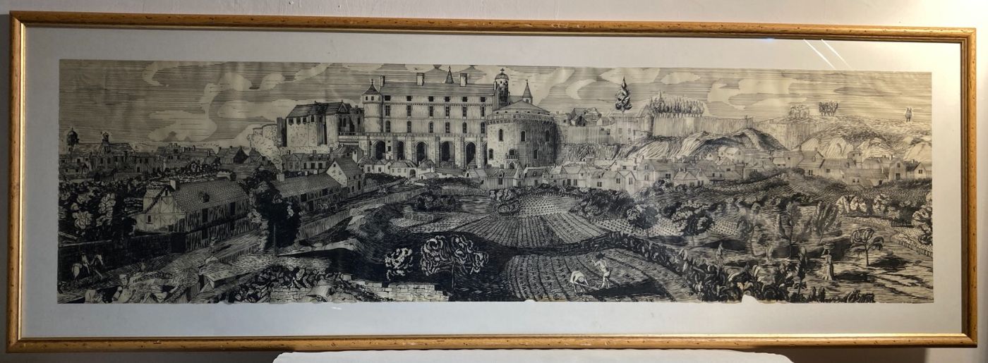 Arte, Architettura, Animata Veduta Panoramica: Palazzi, Contadini, Artista Giorgio Zattel