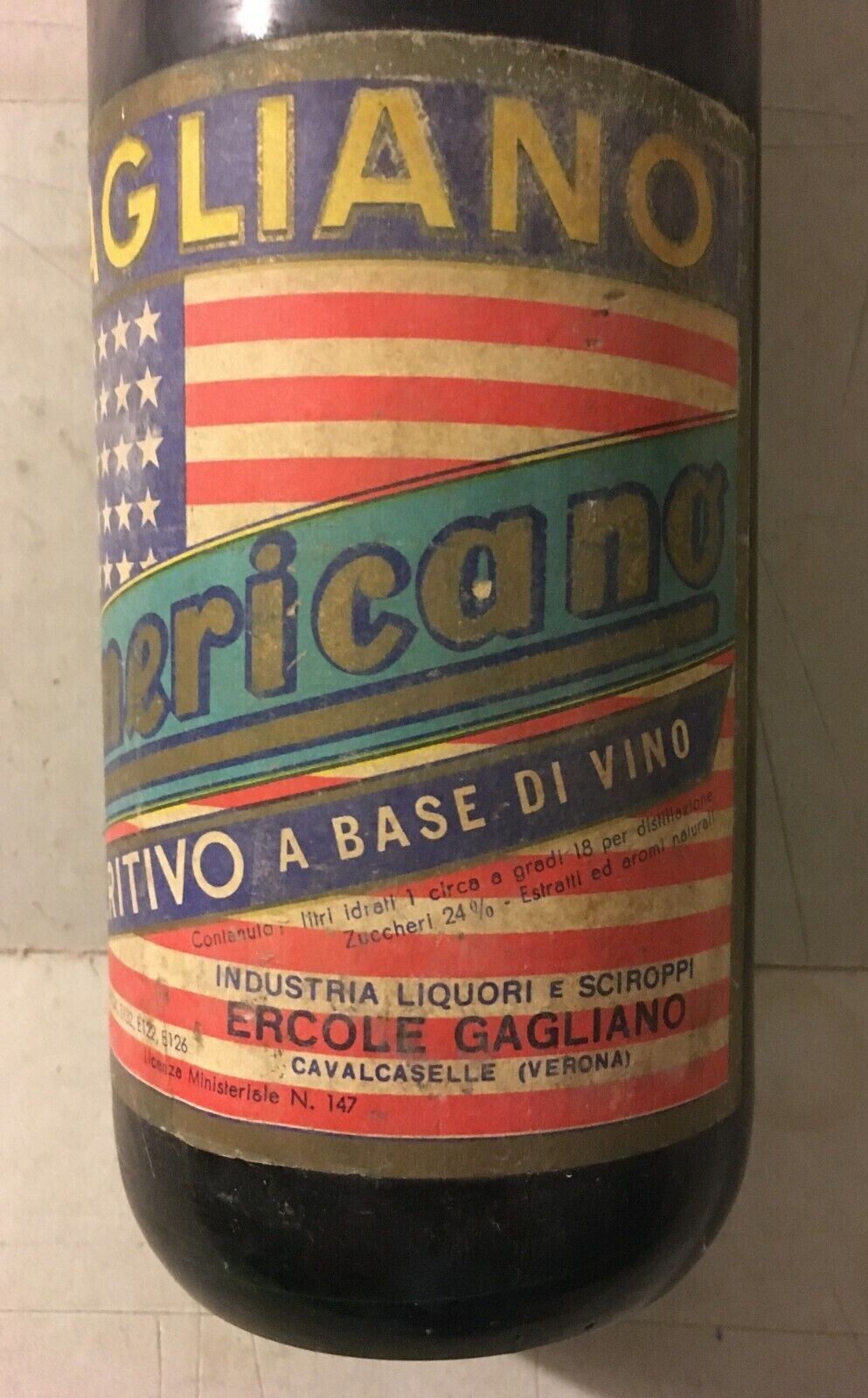 Vino, Enologia, Liquori, Amaro Americano Gagliano, Cavalcaselle, Pubblicitaria