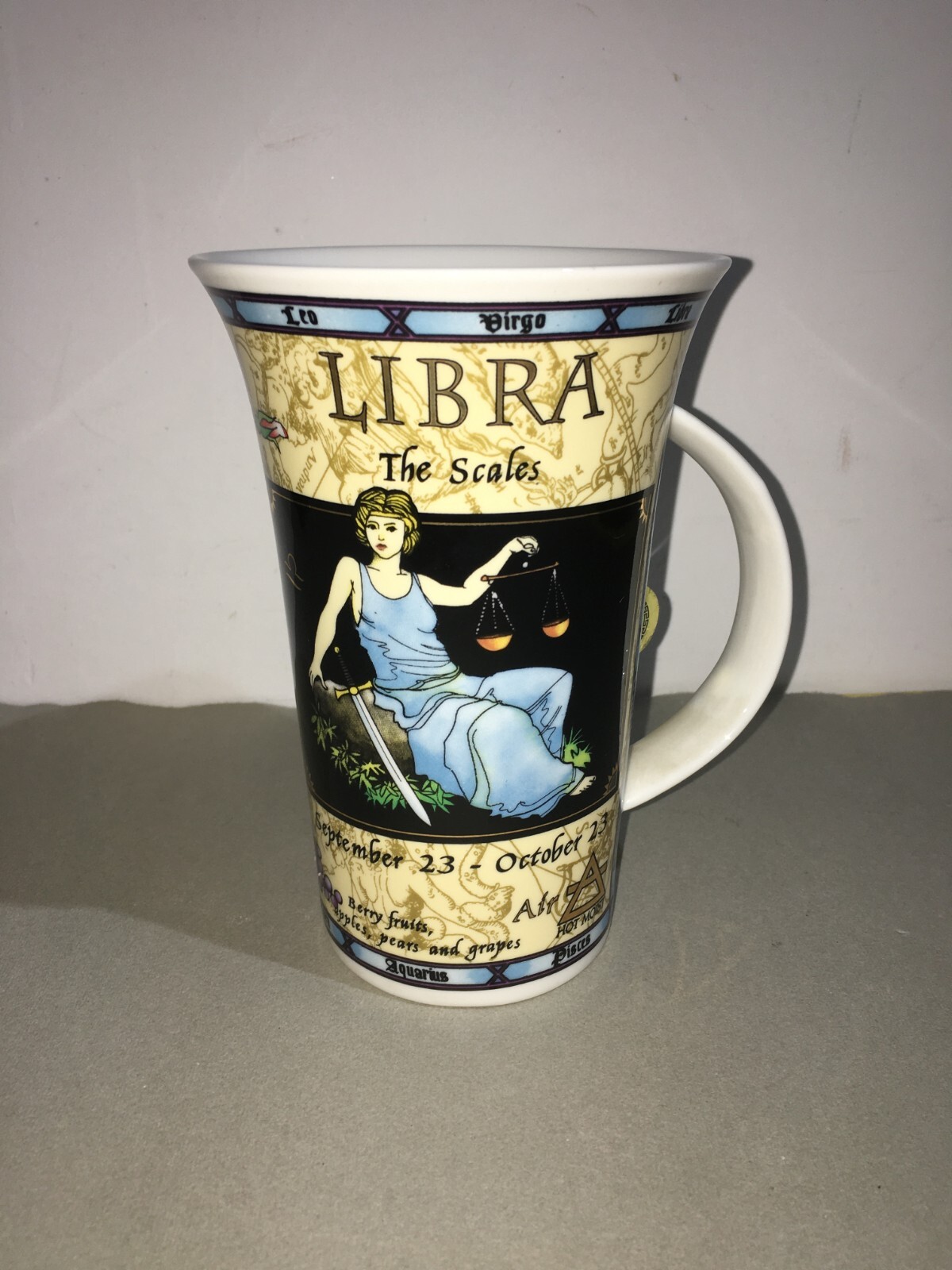 Zodiaco: Bilancia   Bicchiere Decorativo In Porcellana "Venetian Lagoon"