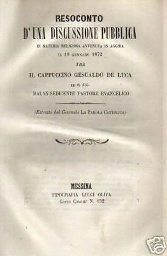 Sicilia, Messina, Agira, Bronte: Resoconto di una Discussione tra Gesualdo De Luca e Augusto Malan, 1872