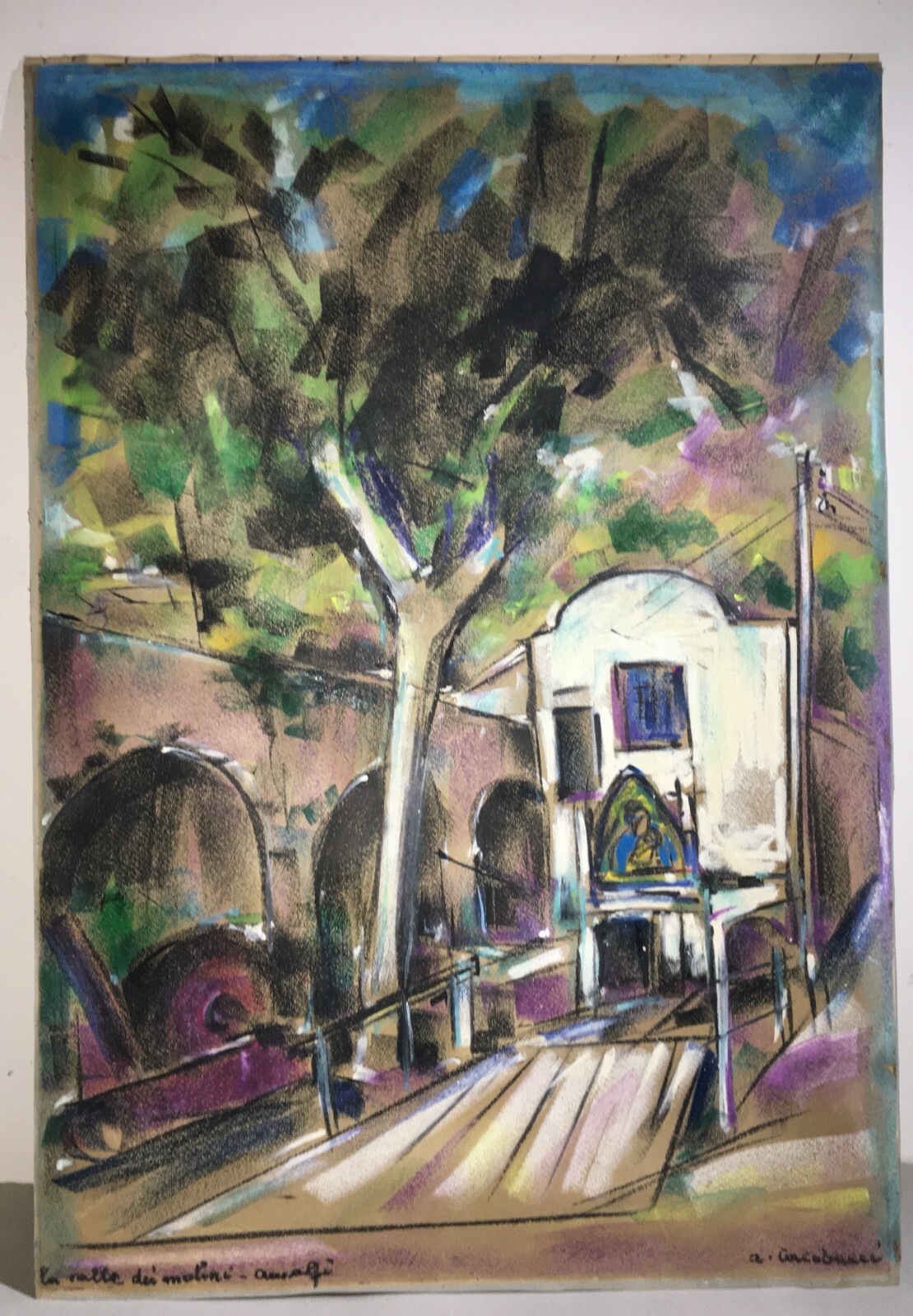 Costiera Amalfitana, Amalfi, Valle Dei Mulini, Dipinto Firmato