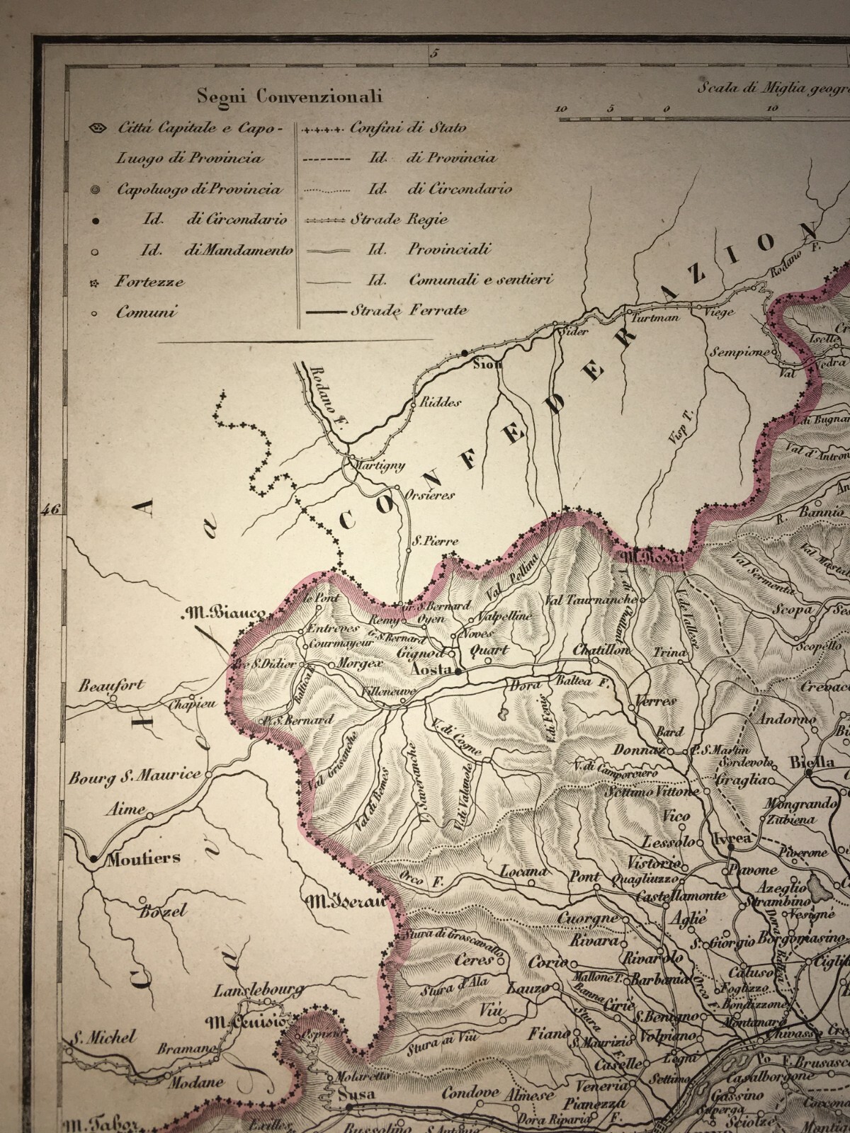 Piemonte. Antica Cartografia, Viabilità Stradale, Liguria. Allodi, Naymiller, XIX Secolo.