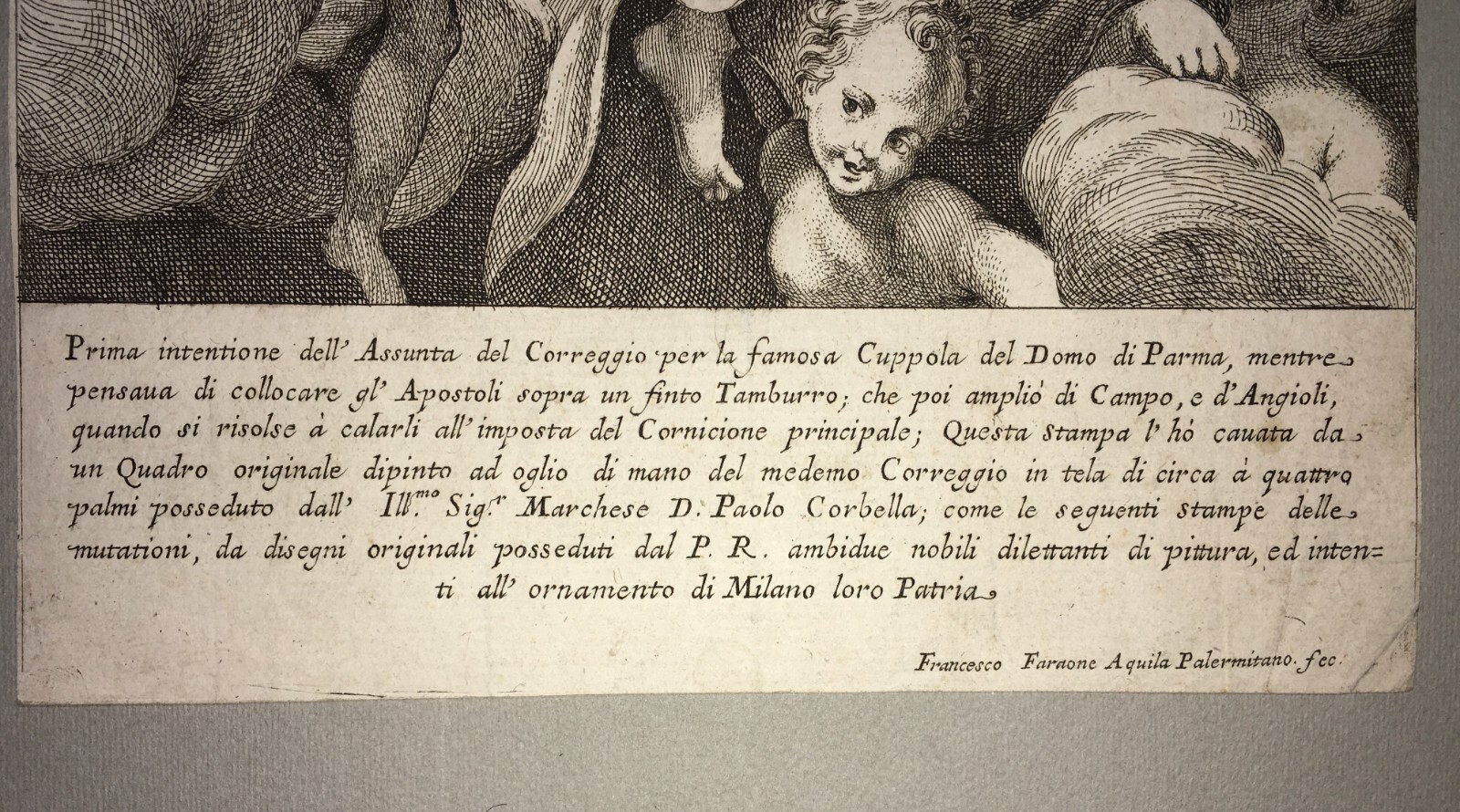 Parma, L'Arte Del Correggio: L'Assunta. Incisione Di Francesco Faraone Aquila