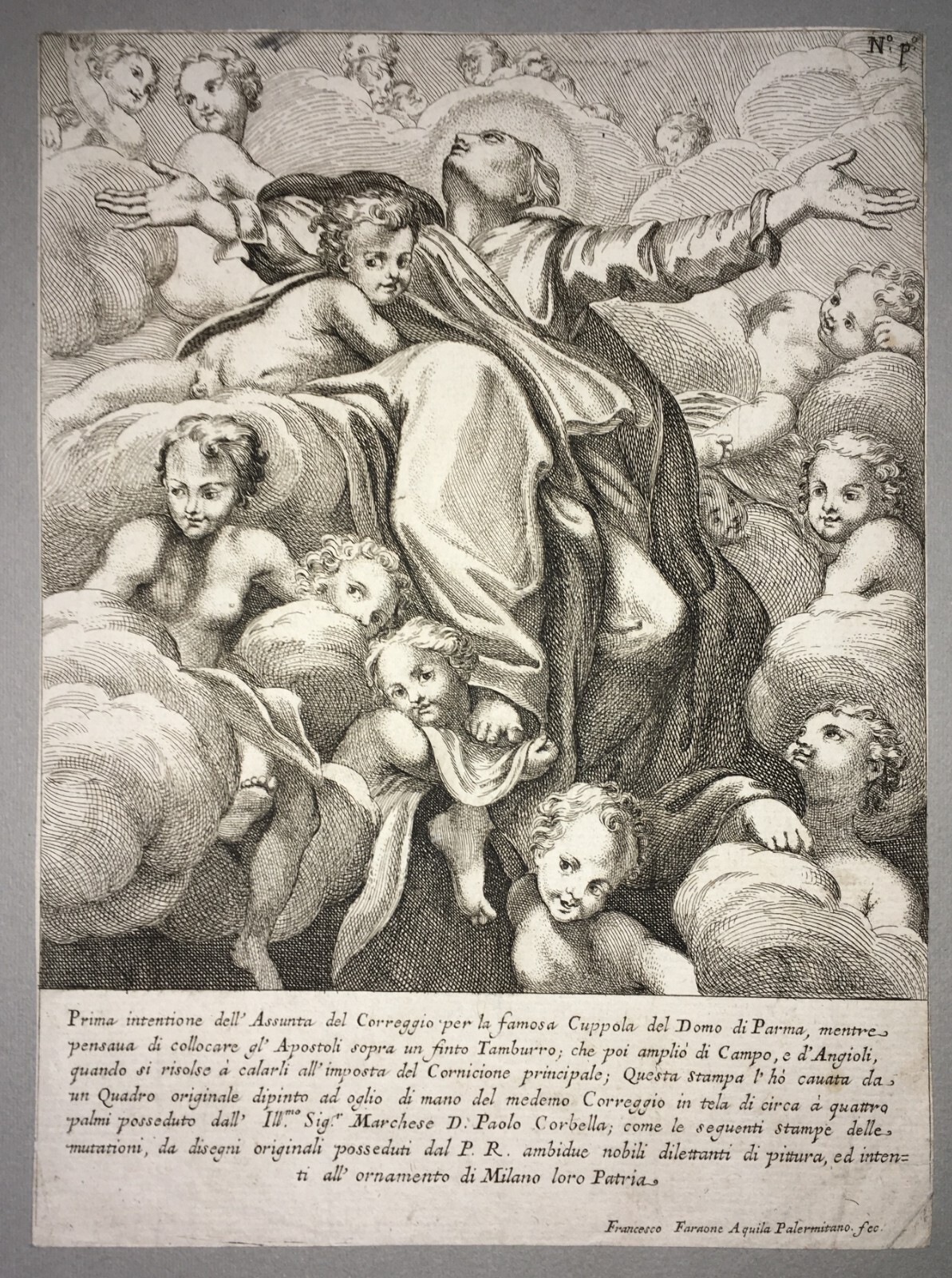 Parma, L'Arte Del Correggio: L'Assunta. Incisione Di Francesco Faraone Aquila