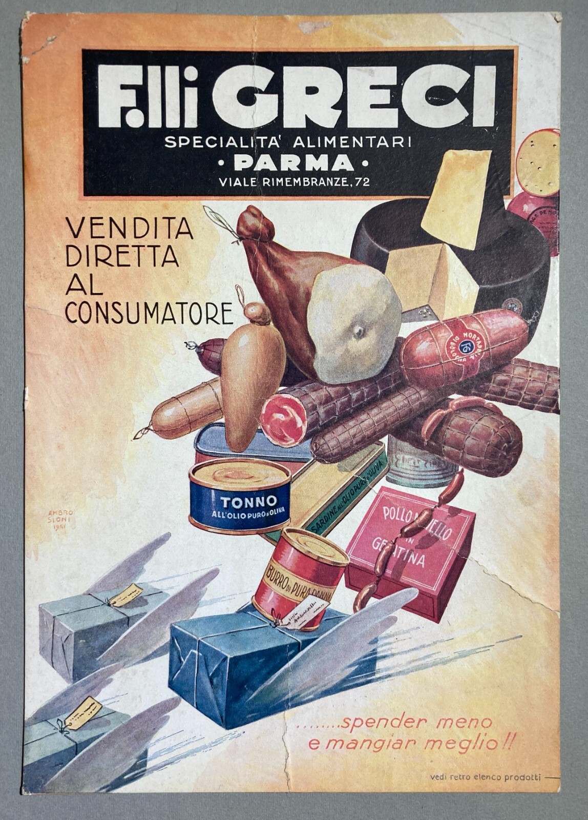 Parma Artistica: Stampa Pubblicitaria Alimentari Fratelli Greci
