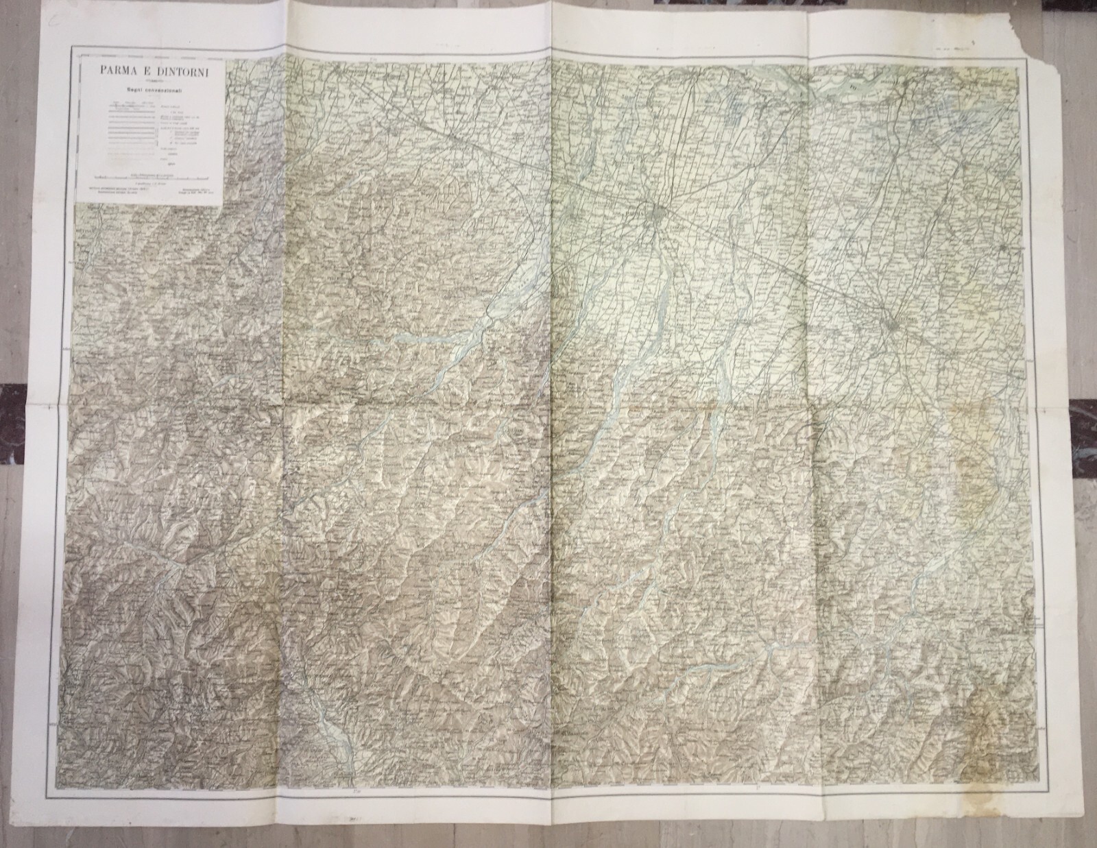 Emilia Antica Cartografia Di Parma E Reggio Emilia Grande Stampa A Colori 1915