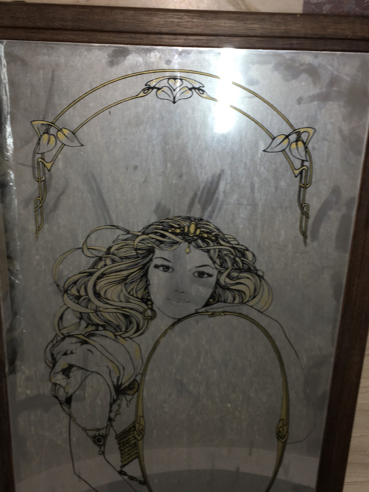 Specchiera Decorativa In Stile Liberty   Specchio Pubblicitario