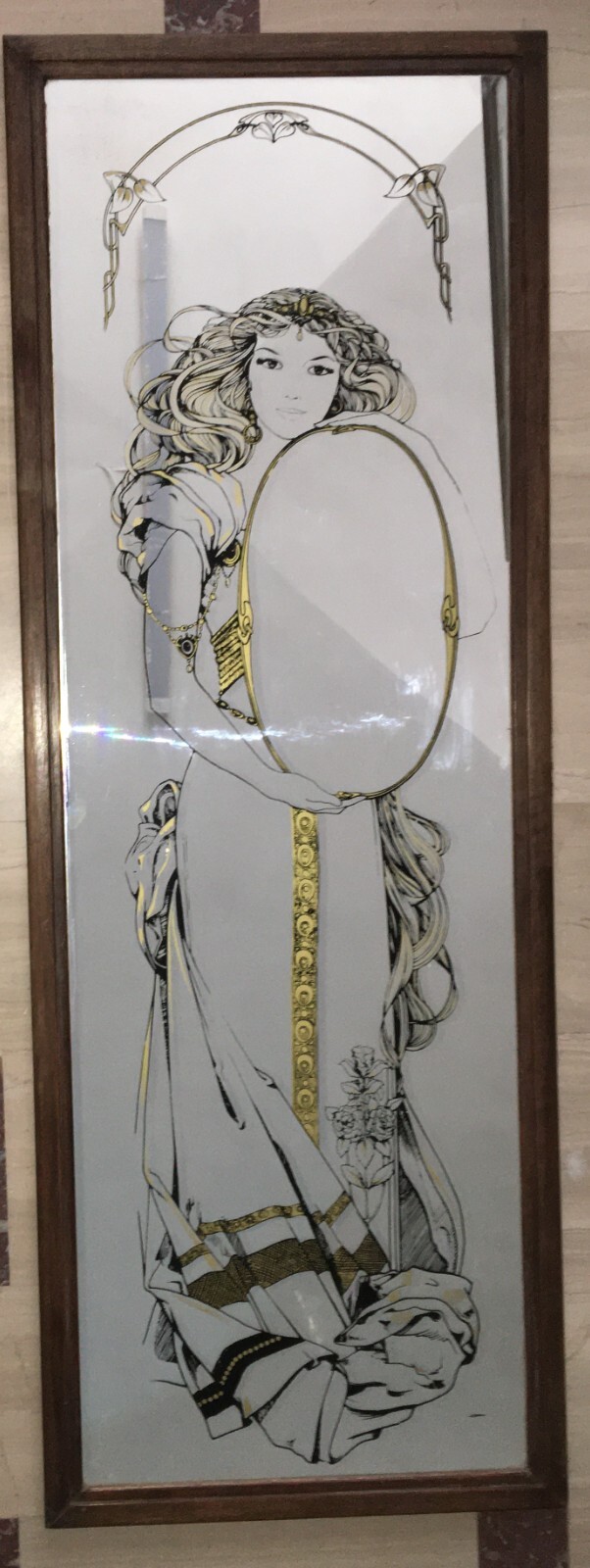 Specchiera Decorativa In Stile Liberty   Specchio Pubblicitario