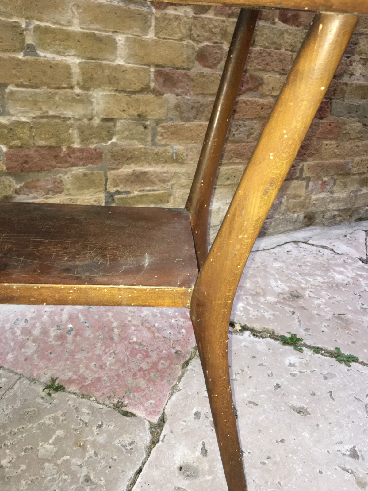 Tavolino d'Epoca In Legno Di Design Stilizzato, Attribuibile A Giò Ponti
