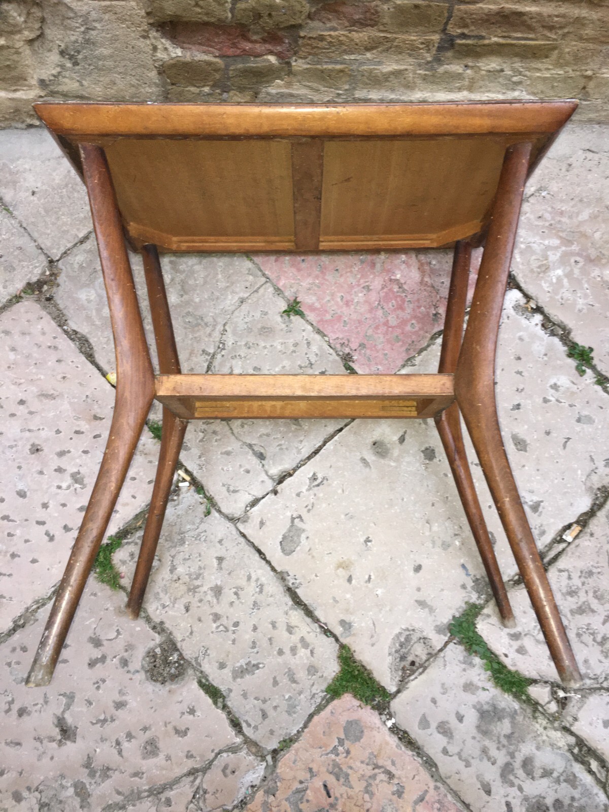 Tavolino d'Epoca In Legno Di Design Stilizzato, Attribuibile A Giò Ponti
