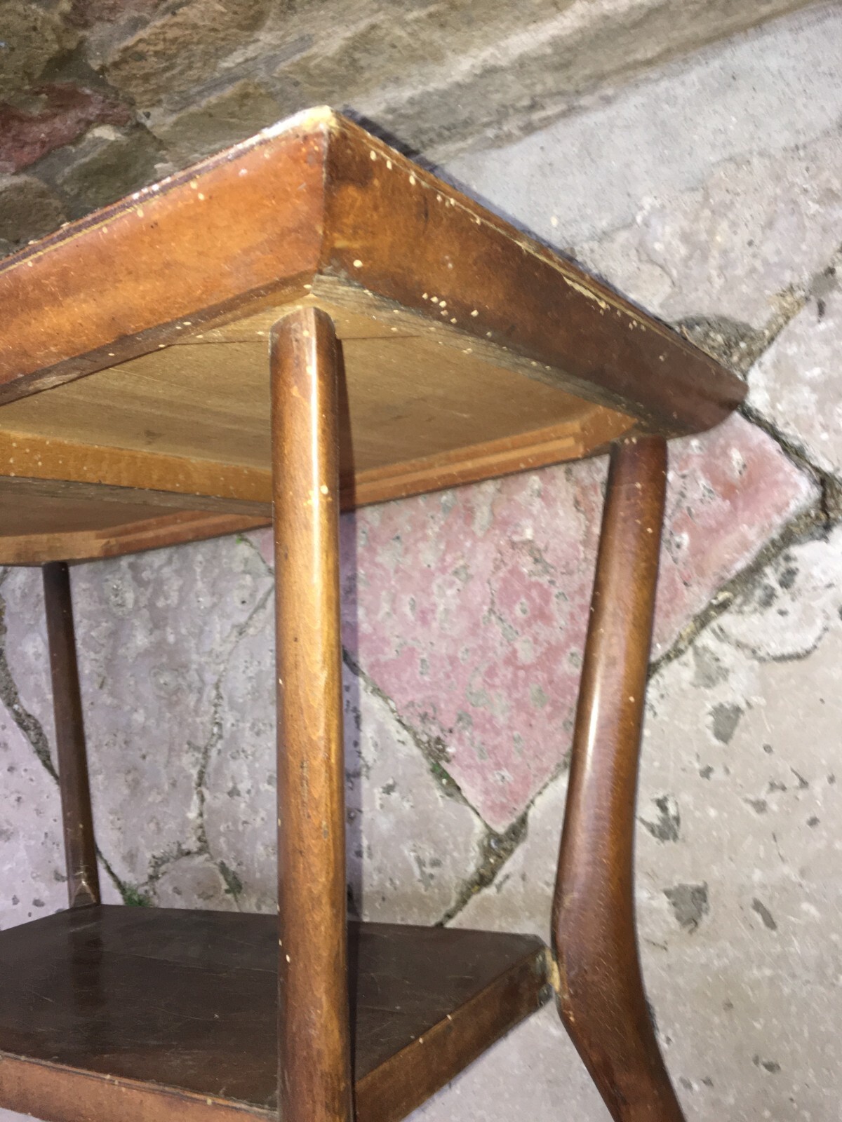 Tavolino d'Epoca In Legno Di Design Stilizzato, Attribuibile A Giò Ponti