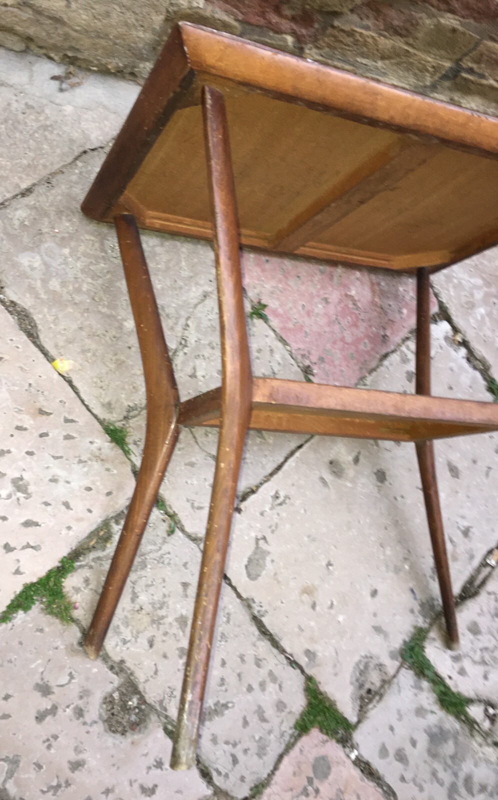 Tavolino d'Epoca In Legno Di Design Stilizzato, Attribuibile A Giò Ponti
