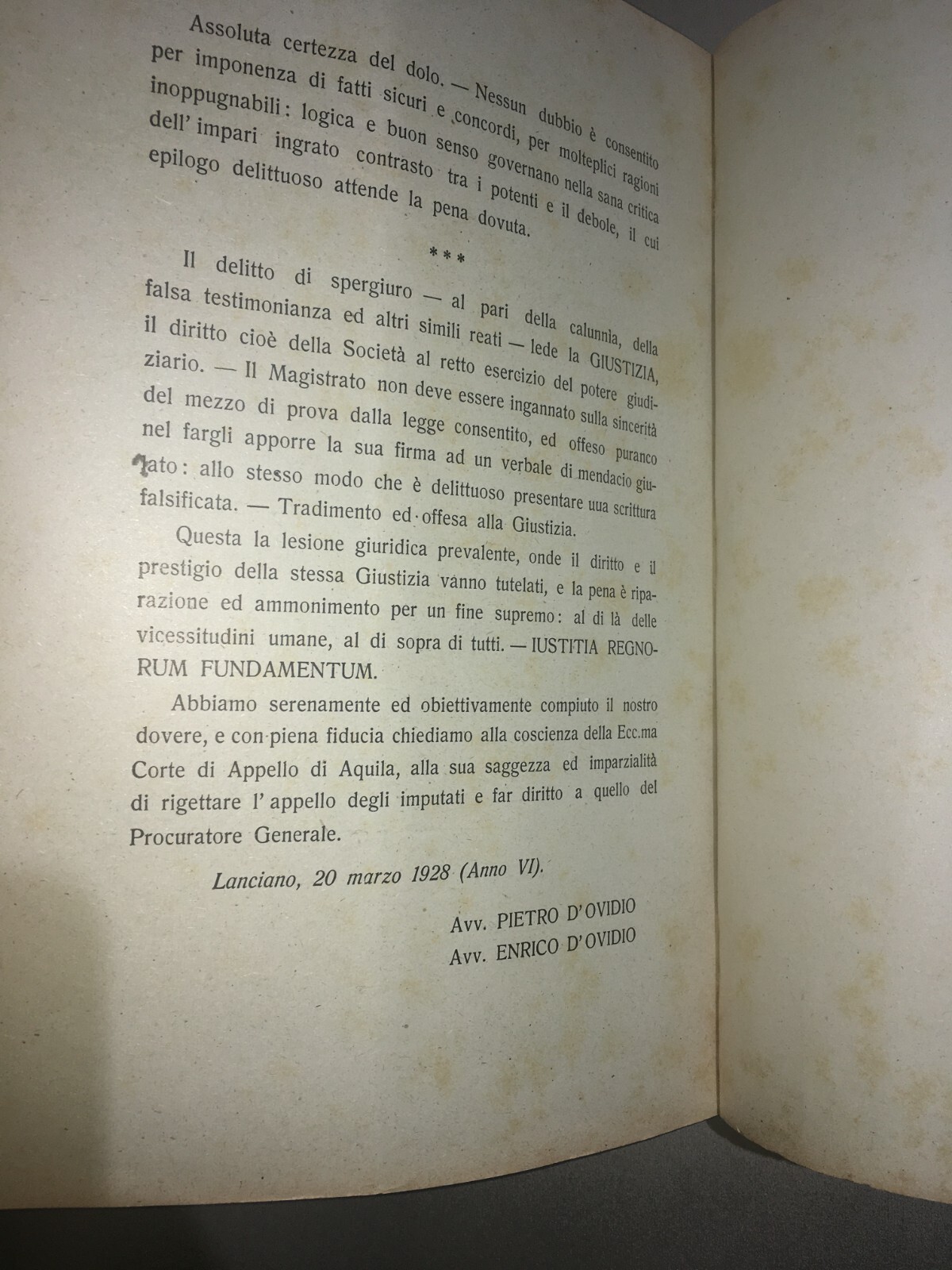 Giuridica, Abruzzo, Vasto, Monteodorisio: Antica Allegazione Altieri Suriani, 1928