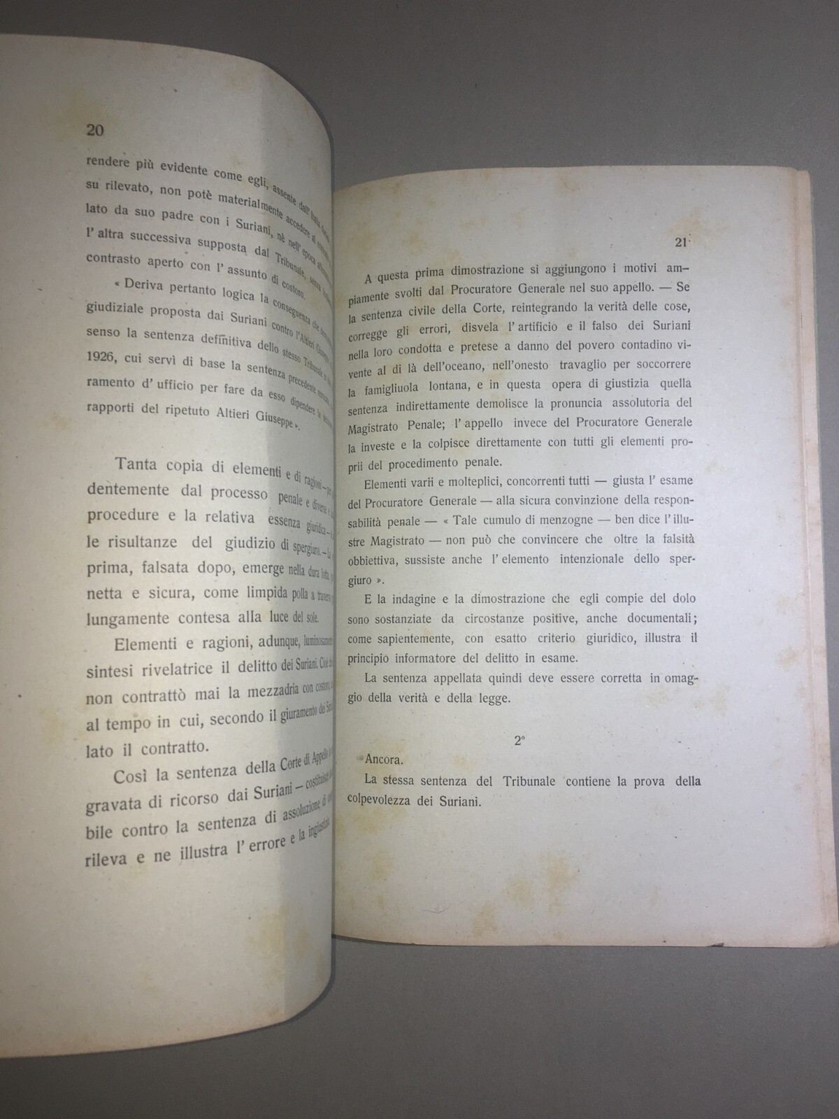 Giuridica, Abruzzo, Vasto, Monteodorisio: Antica Allegazione Altieri Suriani, 1928