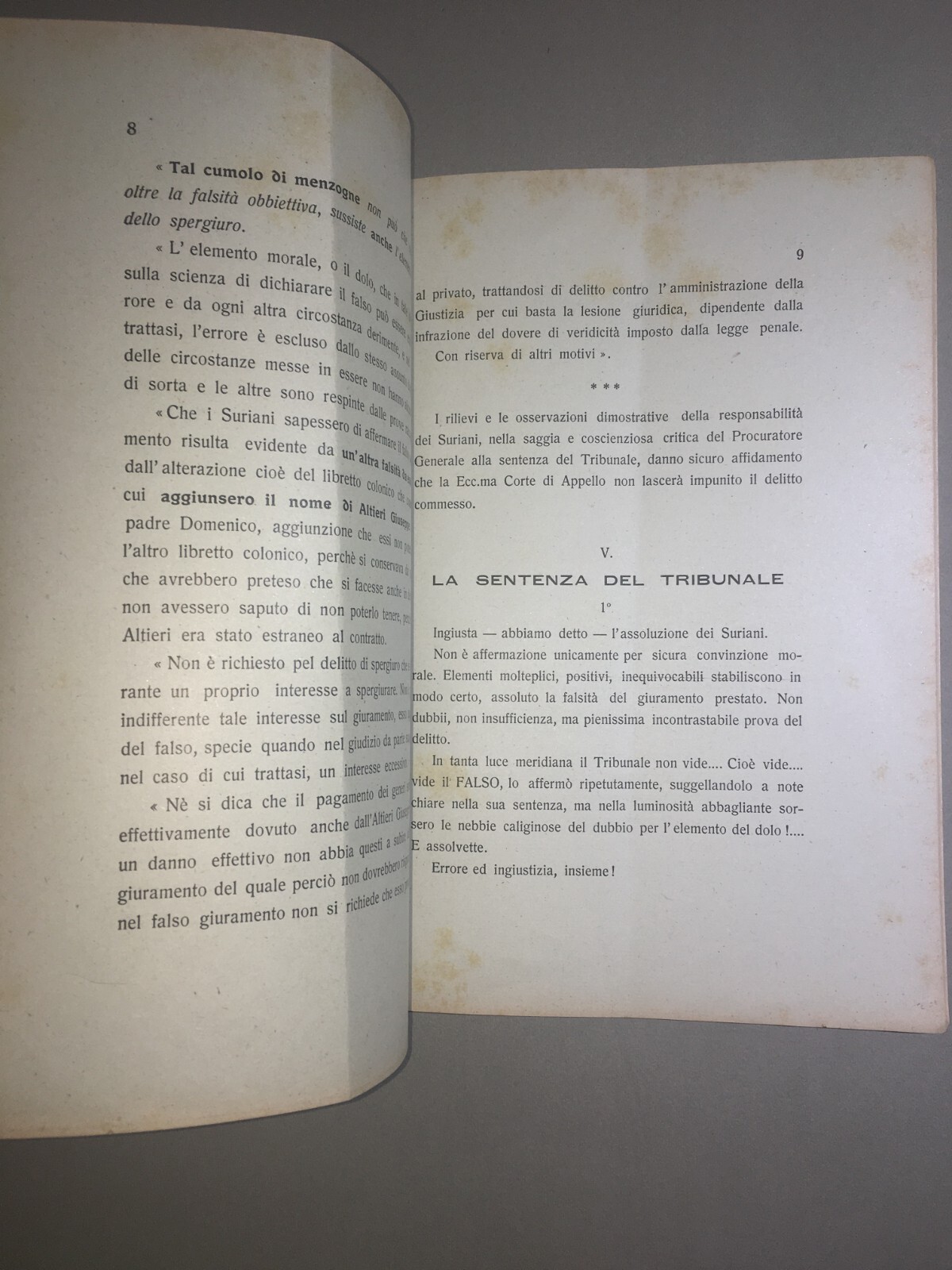 Giuridica, Abruzzo, Vasto, Monteodorisio: Antica Allegazione Altieri Suriani, 1928