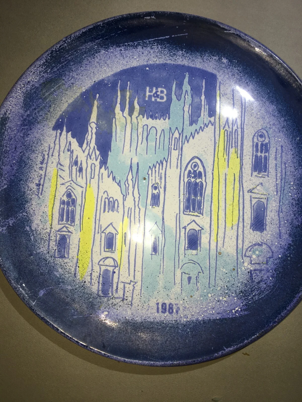 Milan, Artistic View of the Duomo. H&B Advertising Plate, Work of the Artist A. Malferrari