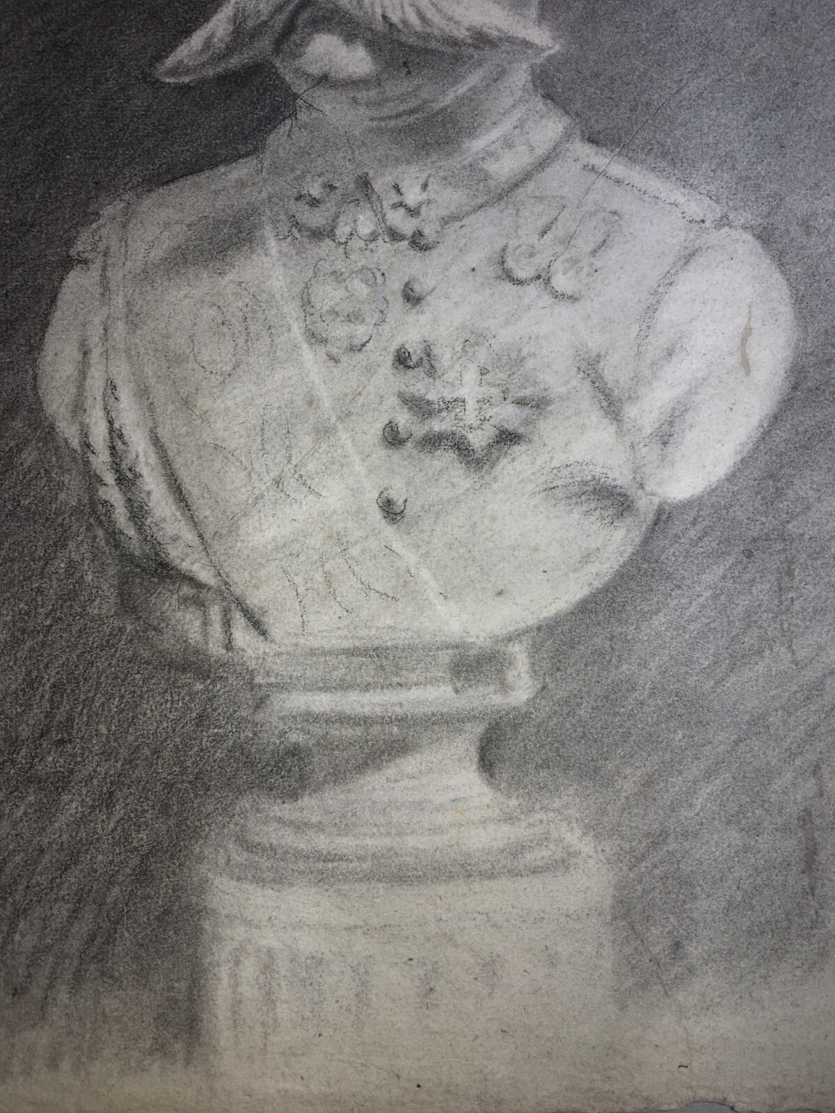 Ritratto Di Militare Della Casata Savoia, Forse Umberto I   Disegno A Tecnica Mista