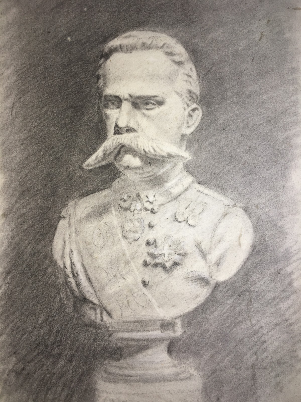 Ritratto Di Militare Della Casata Savoia, Forse Umberto I   Disegno A Tecnica Mista