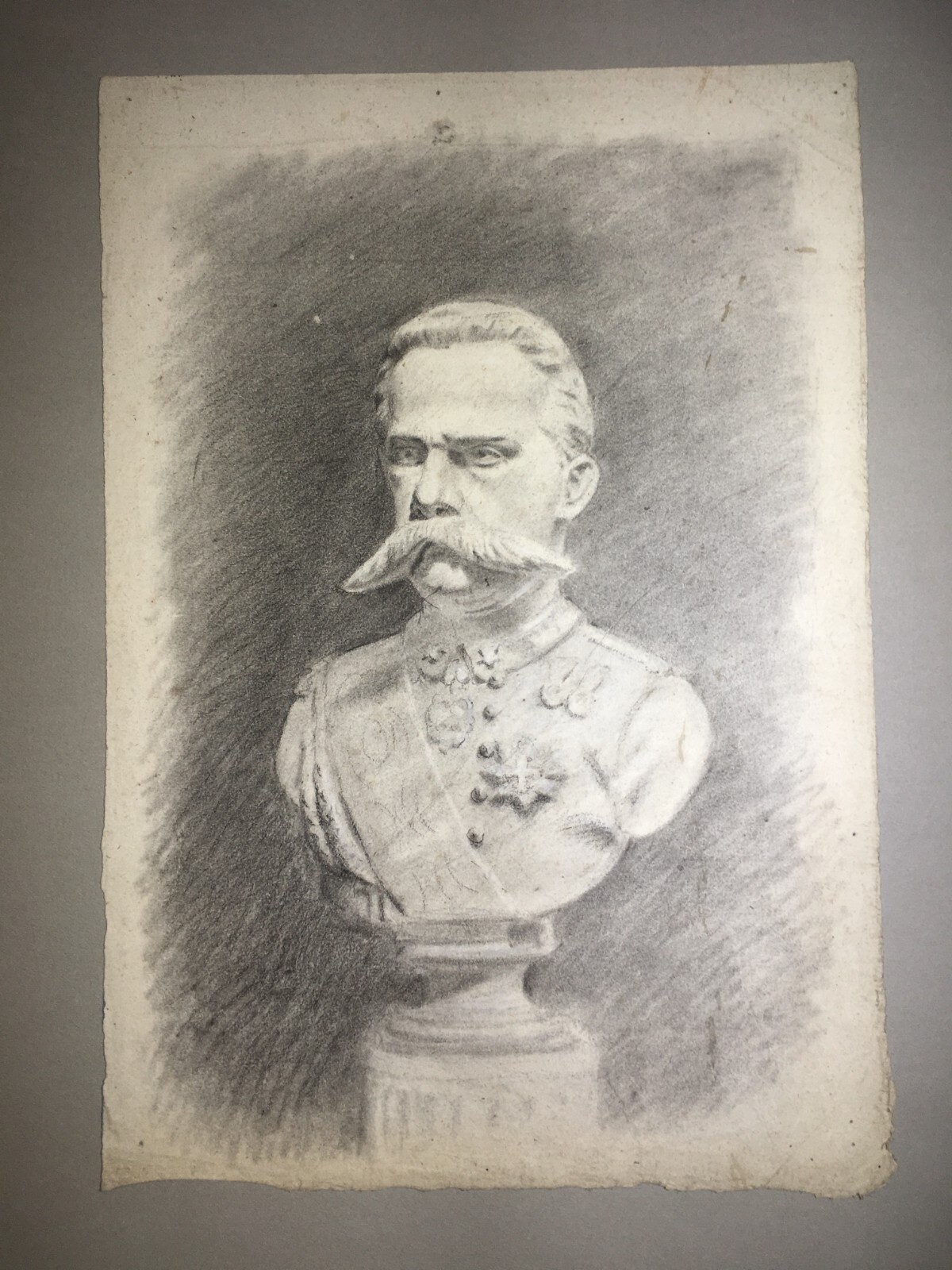 Ritratto Di Militare Della Casata Savoia, Forse Umberto I   Disegno A Tecnica Mista