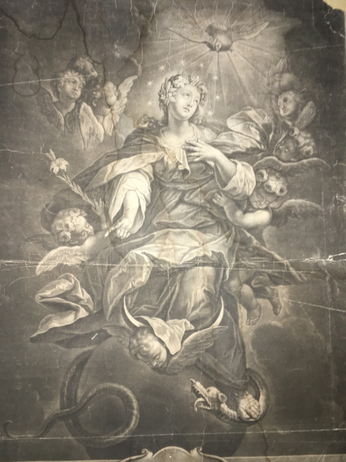 Antica Stampa Popolare Devozionale: Madonna Immacolata