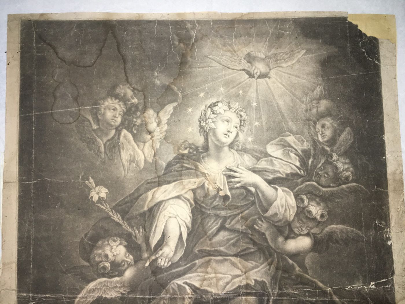 Antica Stampa Popolare Devozionale: Madonna Immacolata