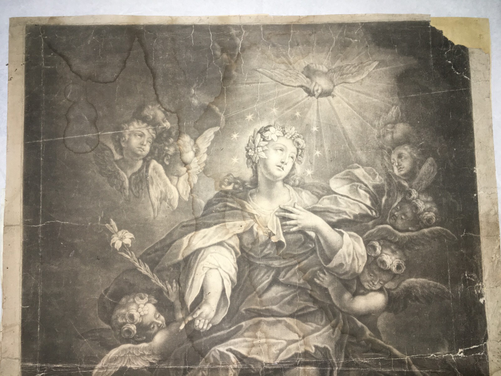 Antica Stampa Popolare Devozionale: Madonna Immacolata