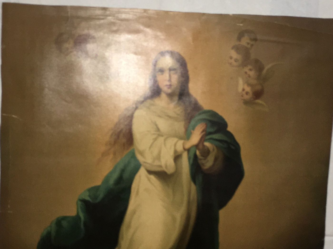 Madonna Immacolata. Antica Stampa Popolare Devozionale Con Grande Cromolitografia