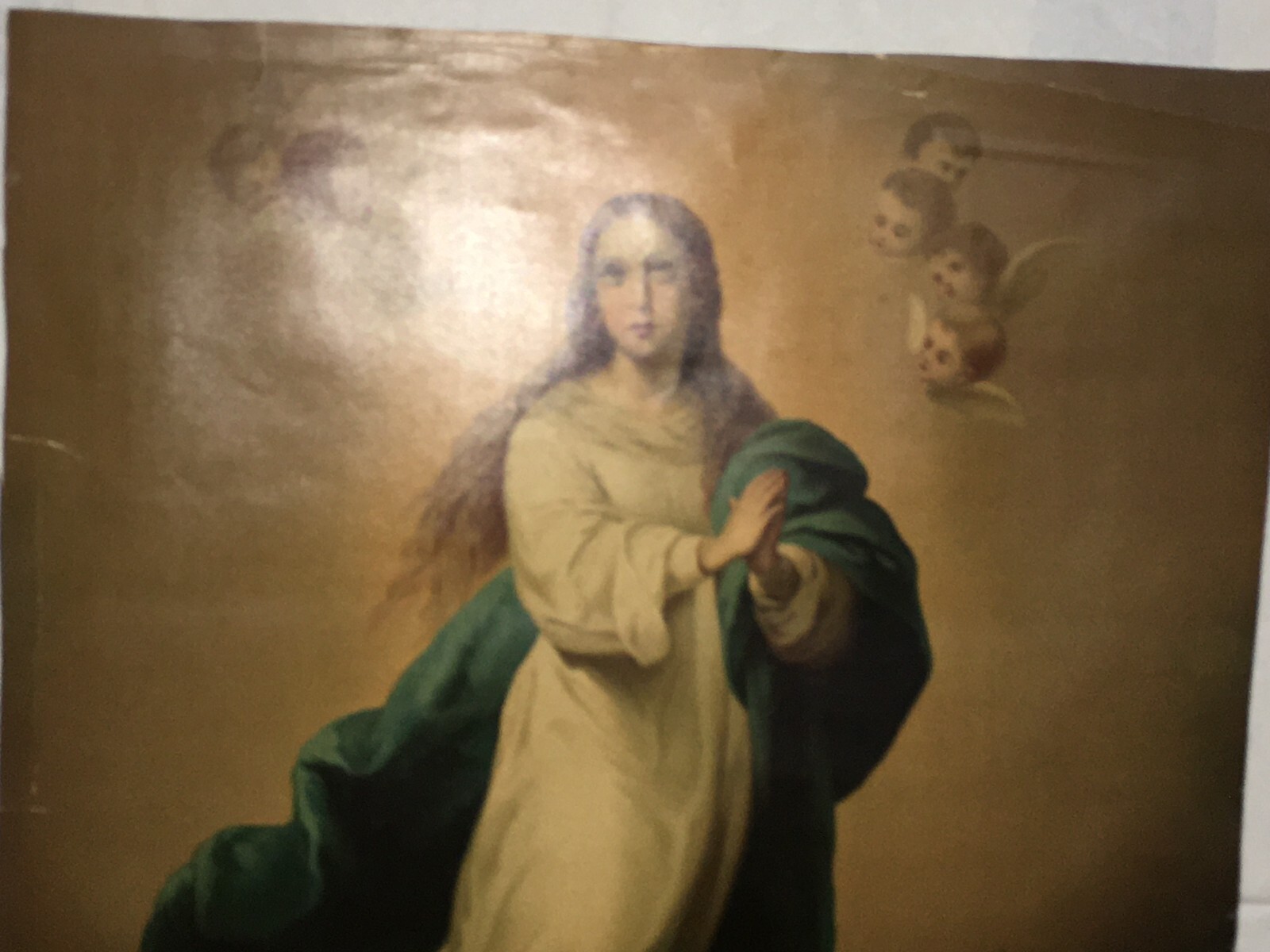 Madonna Immacolata. Antica Stampa Popolare Devozionale Con Grande Cromolitografia