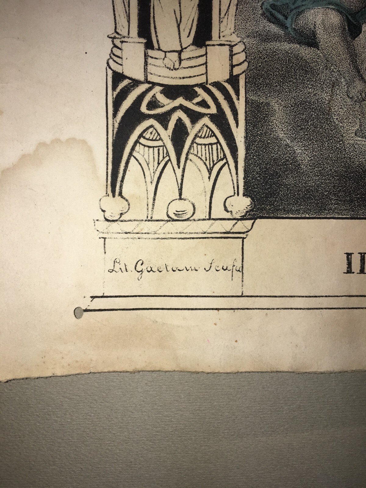 Antica Stampa Popolare Devozionale   Madonna Dell'Immacolata   Litografia Colorata