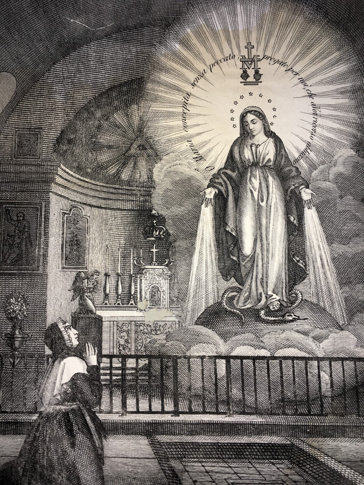 Antica Stampa Popolare Devozionale: Immacolata Concezione
