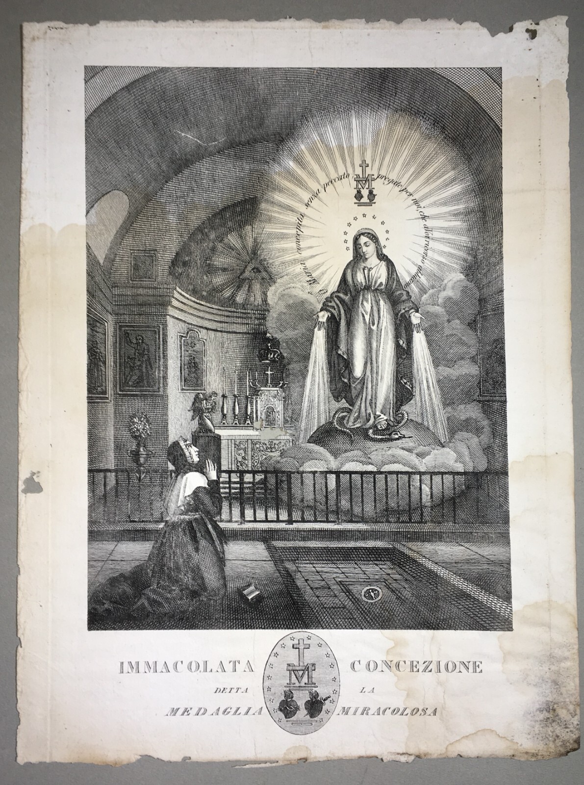 Antica Stampa Popolare Devozionale: Immacolata Concezione