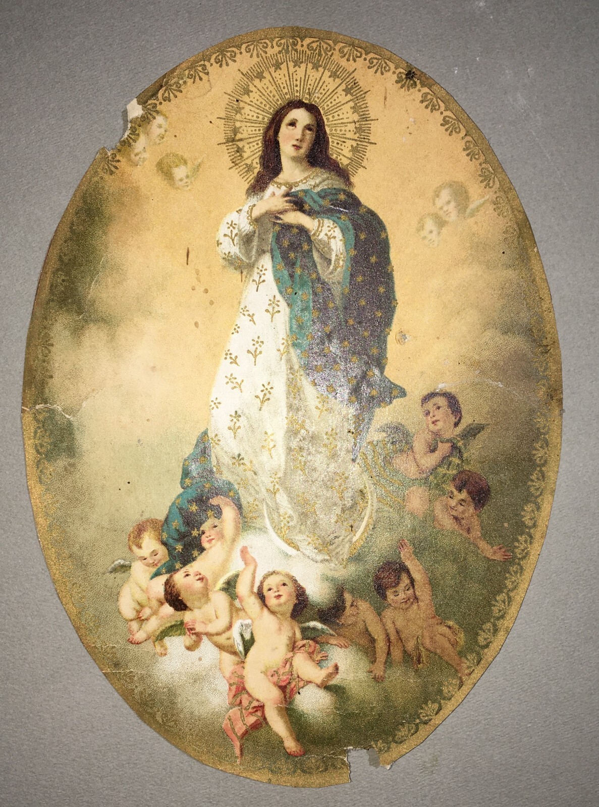 Stampa Popolare Devozionale: Immacolata Concezione Con Angeli