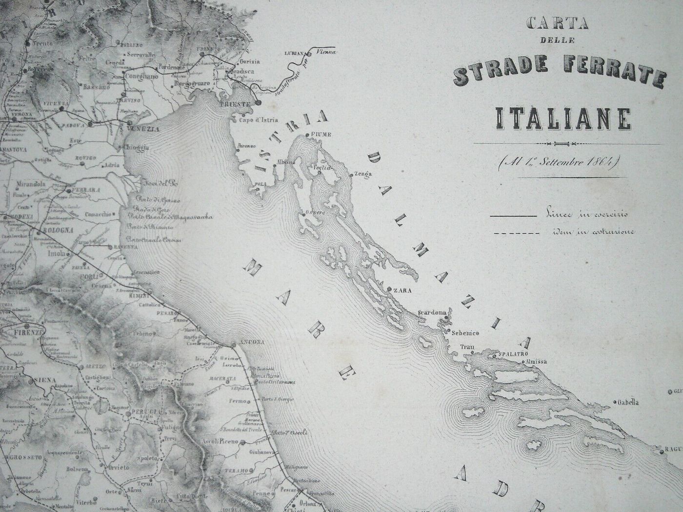 Ferrovie Italiane Al 1864: Strade Ferrate Adriatiche, Siciliane, Sarde E Tirreniche