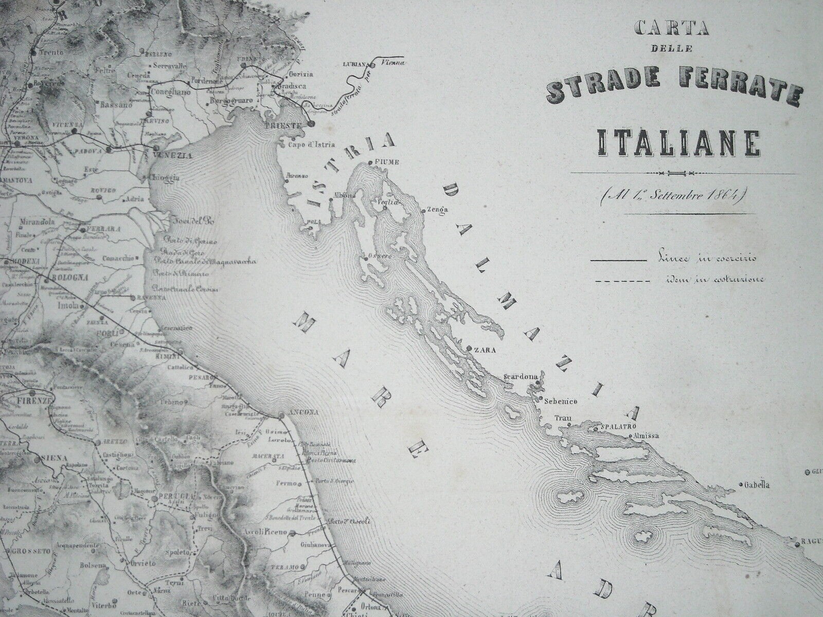 Ferrovie Italiane Al 1864: Strade Ferrate Adriatiche, Siciliane, Sarde E Tirreniche