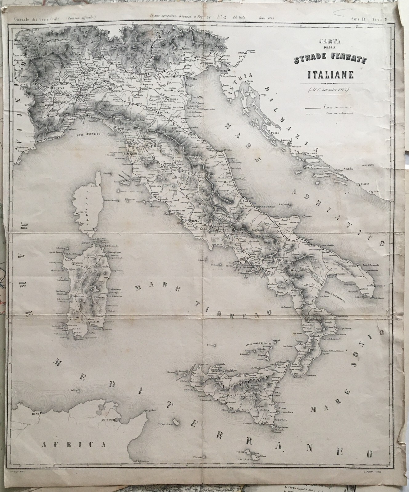 Ferrovie Italiane Al 1864: Strade Ferrate Adriatiche, Siciliane, Sarde E Tirreniche